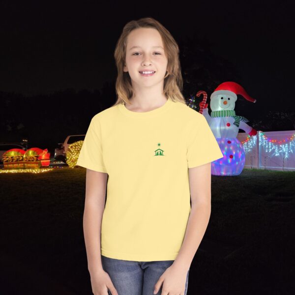 Model of O Come Let Us Adore Him Christian Kids T-Shirt 14