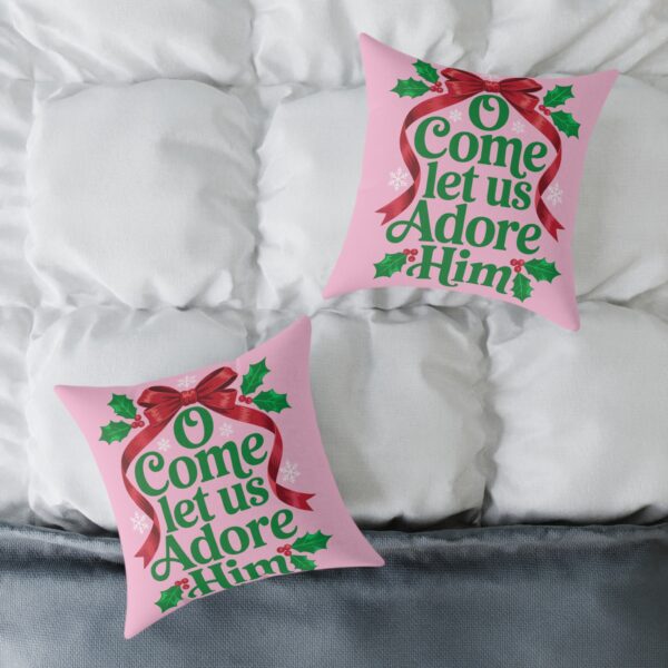 Model of O Come Let Us Adore Him Christmas Throw Pillow - 2 Sizes 10
