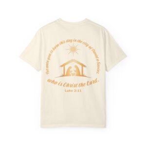 For Unto You Is Born Manger Scene Christian T-Shirt - Image 5