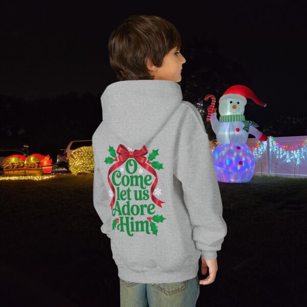 Model of O Come Let Us Adore Him Christian Kids Hoodie 22
