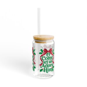 O Come Let us Adore Him Sipper Glass, 16oz - Image 6