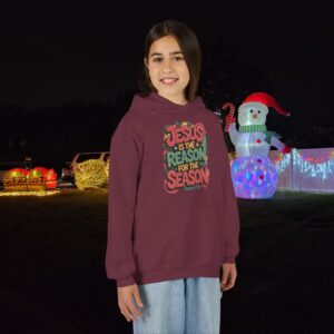 The Reason for the Season Kids Christian Hoodie - Image 17