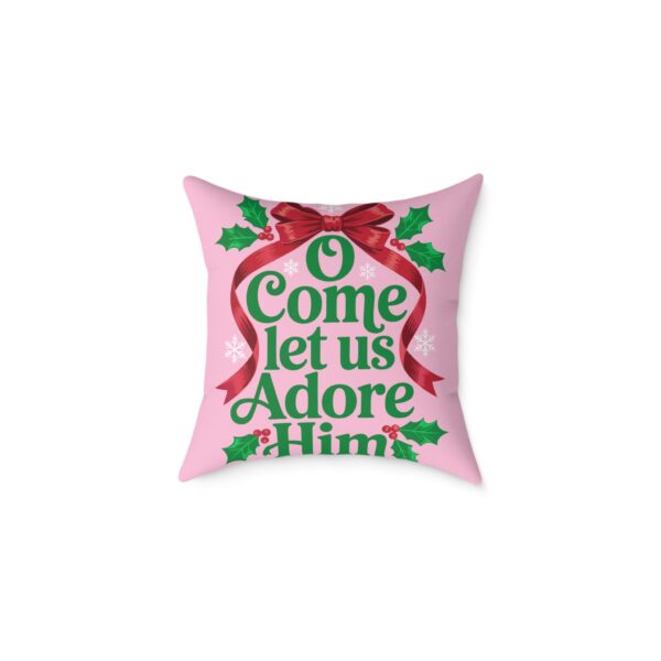 Model of O Come Let Us Adore Him Christmas Throw Pillow - 2 Sizes 14