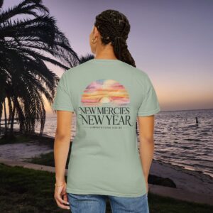 New Mercies New Year Christian Sunrise T-Shirt - Image 13