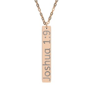 Personalized Engraved Vertical Bar Necklace - Personalized Verse - Image 3