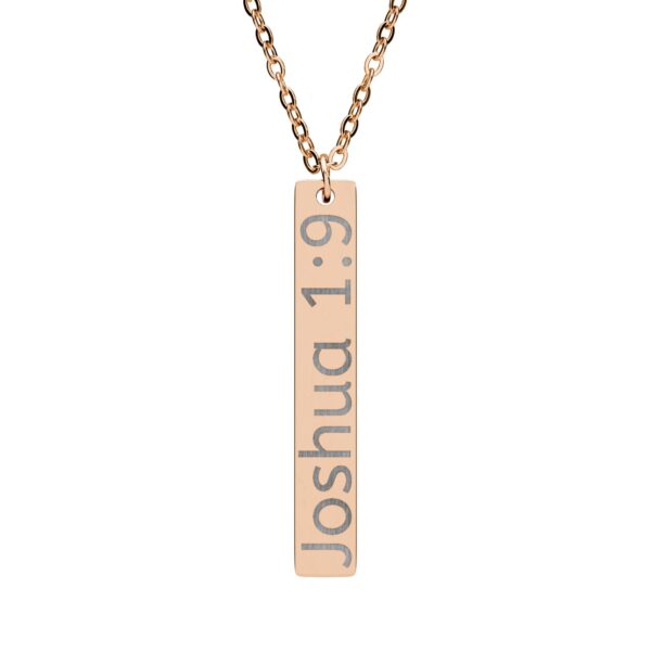 Model of Personalized Engraved Vertical Bar Necklace - Personalized Verse 4