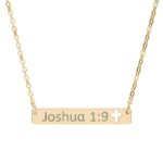 Model of Personalized Engraved Crossbar Necklace - Personalized Scripture 24