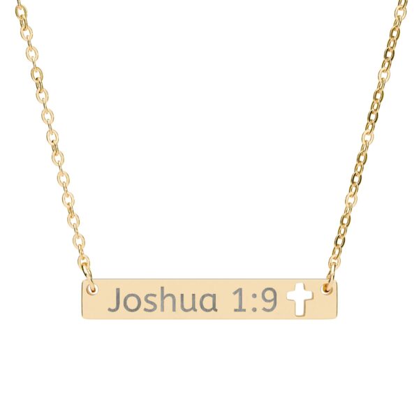 Model of Personalized Engraved Crossbar Necklace - Personalized Scripture 1