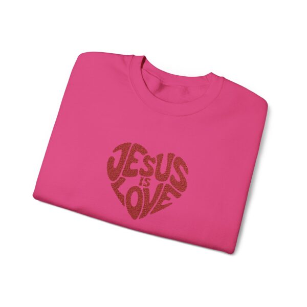 Model of Jesus is Love Embroidered Sweatshirt 31