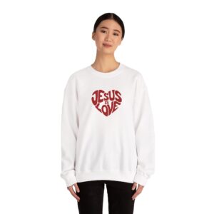 Jesus is Love Embroidered Sweatshirt - Image 6