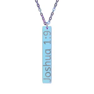 Personalized Engraved Vertical Bar Necklace - Personalized Verse - Image 5