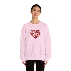 Jesus is Love Embroidered Sweatshirt - Image 3