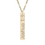 Model of Personalized Engraved Vertical Bar Necklace - Personalized Verse 24