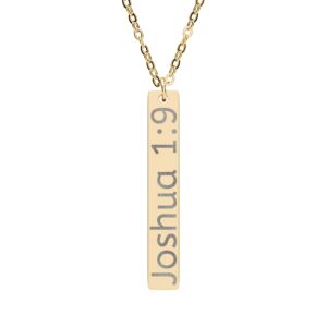 Personalized Engraved Vertical Bar Necklace - Personalized Verse - Image 1