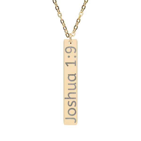 Model of Personalized Engraved Vertical Bar Necklace - Personalized Verse 1
