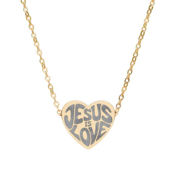 Jesus is Love heart necklace