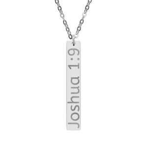 Personalized Engraved Vertical Bar Necklace - Personalized Verse - Image 7