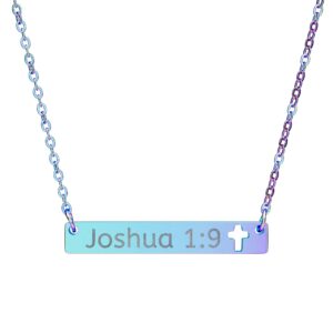 Personalized Engraved Crossbar Necklace - Personalized Scripture - Image 7