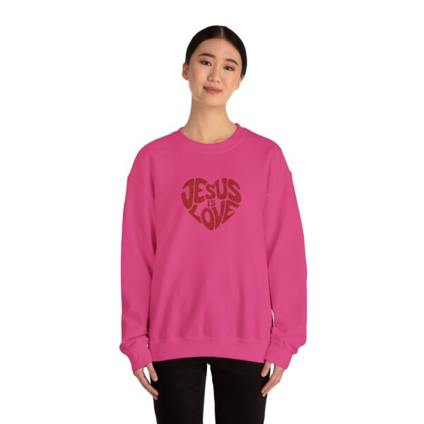 Model of Jesus is Love Embroidered Sweatshirt 33