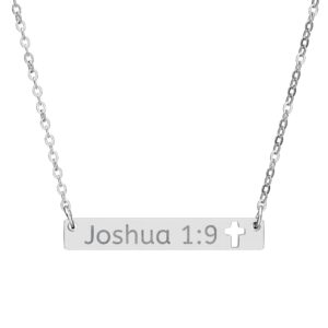 Personalized Engraved Crossbar Necklace - Personalized Scripture - Image 5