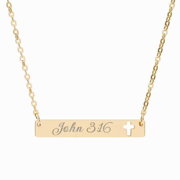 Model of Personalized Engraved Crossbar Necklace - Personalized Scripture 2