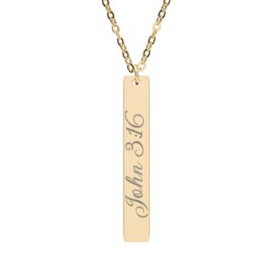 Personalized Engraved Vertical Bar Necklace - Personalized Verse - Image 2
