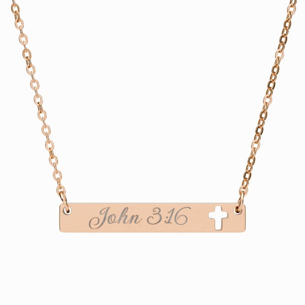 Model of Personalized Engraved Crossbar Necklace - Personalized Scripture 6