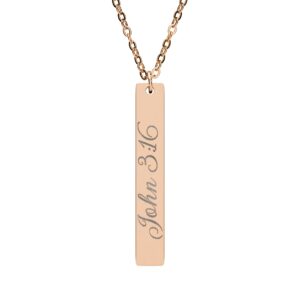 Personalized Engraved Vertical Bar Necklace - Personalized Verse - Image 4