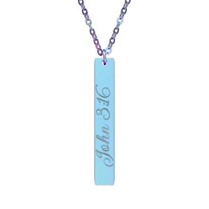 Personalized Engraved Vertical Bar Necklace - Personalized Verse - Image 6