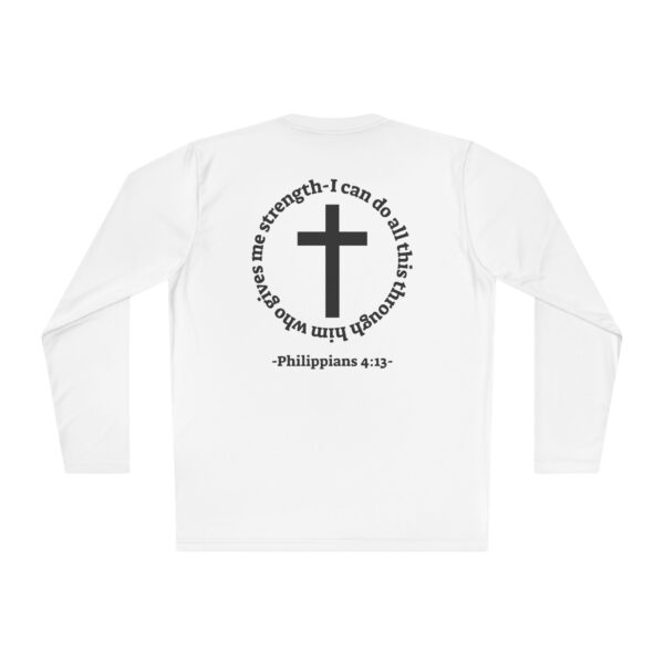 Model of Athletic Long Sleeve Moisture Wicking Christian Shirt 2