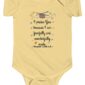 Butter yellow I praise You because I am fearfully and wonderfully made. Psalm 139:14 Rabbit Skins Christian Infant Bodysuit Onesie.