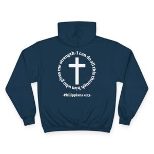 Athletic Champion Christian Hoodie - Philippians 4:13 - Image 3
