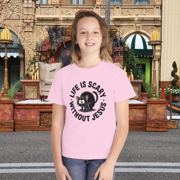 Kids Life is Scary Without Jesus Christian Shirt 7 Model of Kids Life is Scary Without Jesus Christian Shirt 6