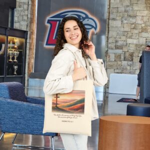 Faith the Conviction of Things Not Seen Sunset Cross Christian Tote Bag - Hebrews 11:1 - Image 2
