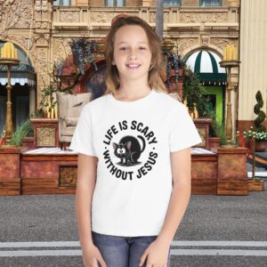 Kids Life is Scary Without Jesus Christian Shirt 24 Kids Life is Scary Without Jesus Christian Shirt - Image 3