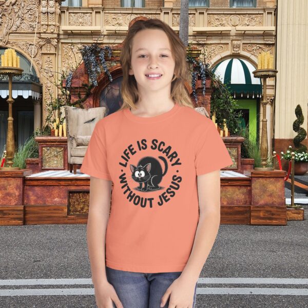 Kids Life is Scary Without Jesus Christian Shirt 21 Model of Kids Life is Scary Without Jesus Christian Shirt 20