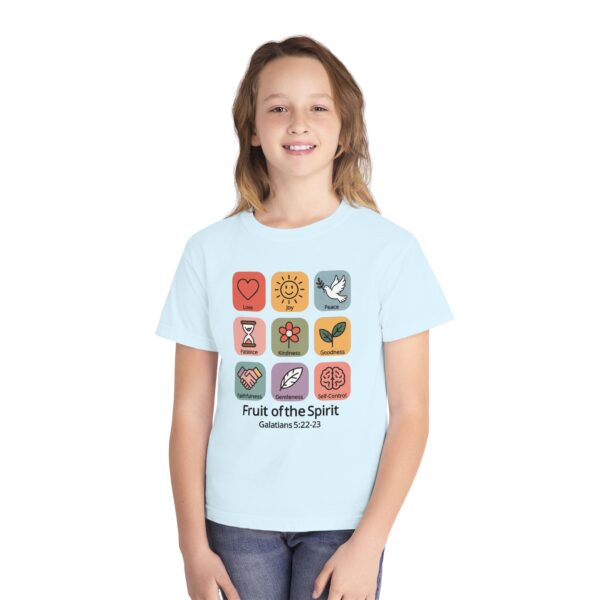 Fruit of the Spirit Kid's Christian T-Shirt 15 Model of Fruit of the Spirit Kid's Christian T-Shirt 14