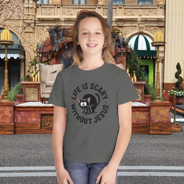 Kids Life is Scary Without Jesus Christian Shirt 19 Model of Kids Life is Scary Without Jesus Christian Shirt 18