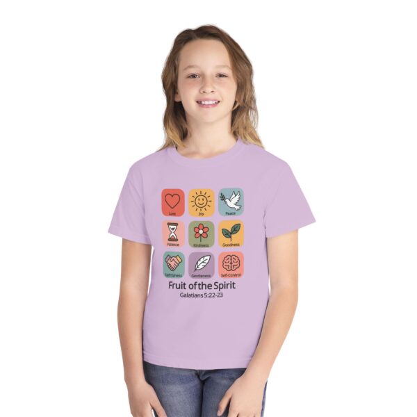 Fruit of the Spirit Kid's Christian T-Shirt 17 Model of Fruit of the Spirit Kid's Christian T-Shirt 16