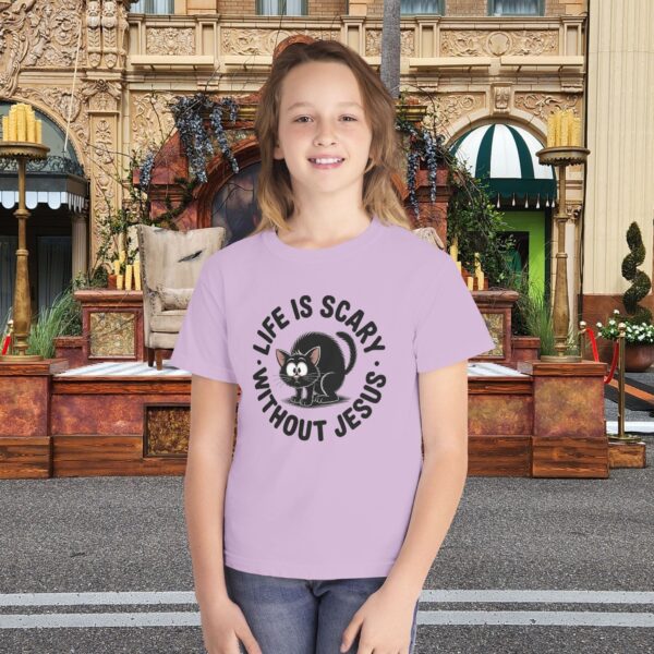 Kids Life is Scary Without Jesus Christian Shirt 17 Model of Kids Life is Scary Without Jesus Christian Shirt 16