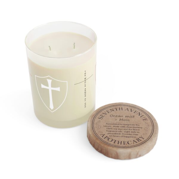 Model of Armor of God Scented Candle - Available in White Tea and Fig or Ocean Mist and Moss - Christian Gift 2