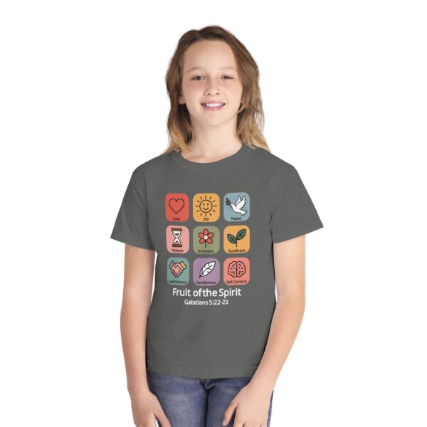 Fruit of the Spirit Kid's Christian T-Shirt 19 Model of Fruit of the Spirit Kid's Christian T-Shirt 18