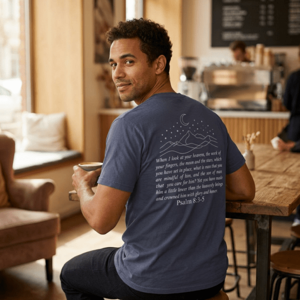 Model of Crowned with Glory and Honor Christian T-Shirt, Psalm 8:3-5 1
