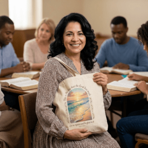 This is the Day the Lord Has Made Canvas Tote Bag – Psalm 118:24 Beach Sunrise Christian Tote Bag 22 This is the Day the Lord Has Made Canvas Tote Bag – Psalm 118:24 Beach Sunrise Christian Tote Bag - Image 1