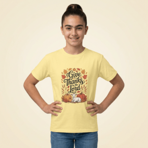 Give Thanks to the Lord Kids Christian T-Shirt - Image 1