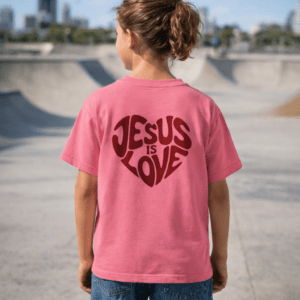 Jesus Is Love Christian Kids T-Shirt - Image 1