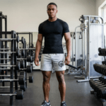 Model of Christian Athletic Fleece Sweatshorts 18