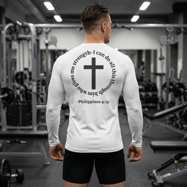 Model of Athletic Long Sleeve Moisture Wicking Christian Shirt 1