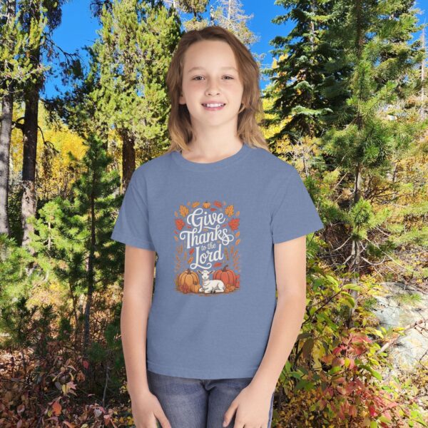 Model of Give Thanks to the Lord Kids Christian T-Shirt 20