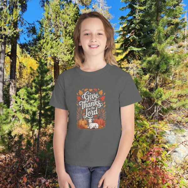 Model of Give Thanks to the Lord Kids Christian T-Shirt 16